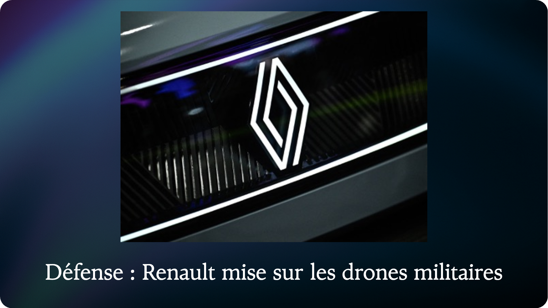 Defense: Renault Bets on Military Drones