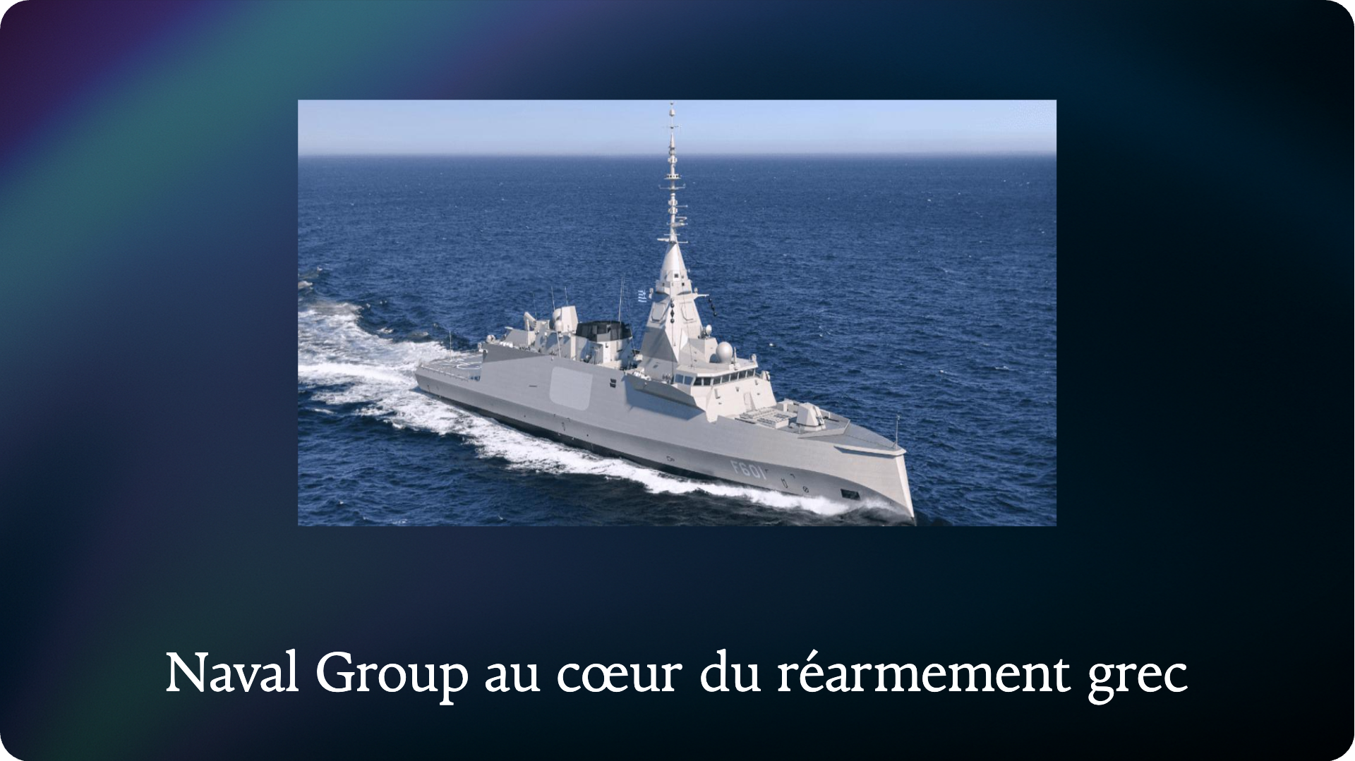Naval Group au cœur du réarmement grec