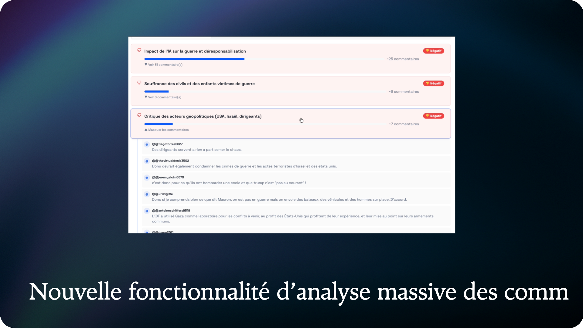 New feature: comment analysis